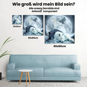 Wölfe in der Nacht - Malen nach Zahlen
