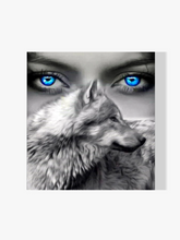 Wolf - Frau - Malen nach Zahlen