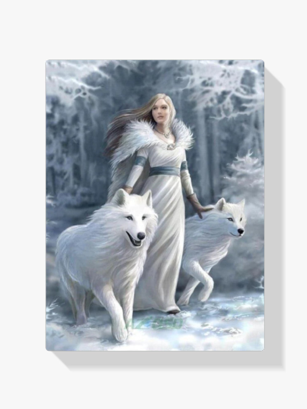 Wolf - Frau - Malen nach Zahlen
