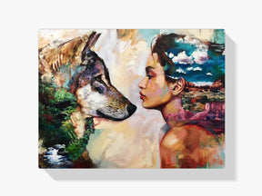 Wolf - Frau - Malen nach Zahlen