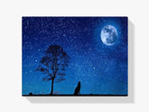 Wolf bei Vollmond - Malen nach Zahlen