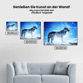 Wolf im Schnee - Malen nach Zahlen